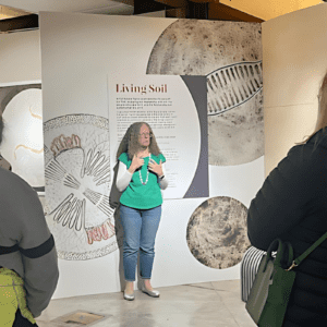 Trudi Collier hosting a bsl tour at Royal Botanic Garden Edinburgh's Living Soil collection.