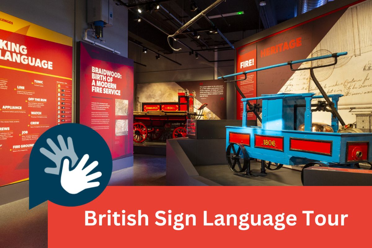 e-flyer for scottish museum of fire BSL tour